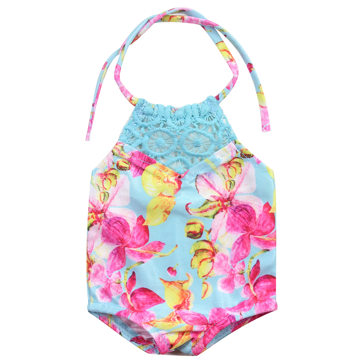 Sophia&#39;s® Floral Lace Trim Bathing Suit &amp; Popsicle Pool Float