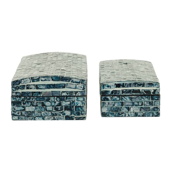 9th &amp; Pike® Shell Mosaic Patterned Wood Boxes - Set of 2