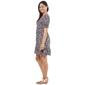 Womens Luxology Elbow Sleeve Floral Challis Shift Dress - image 4