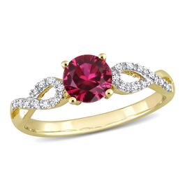 Gemstone Classics&#40;tm&#41; 10kt. Gold Diamond & Lab Created Ruby Ring
