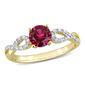 Gemstone Classics&#40;tm&#41; 10kt. Gold Diamond & Lab Created Ruby Ring - image 1