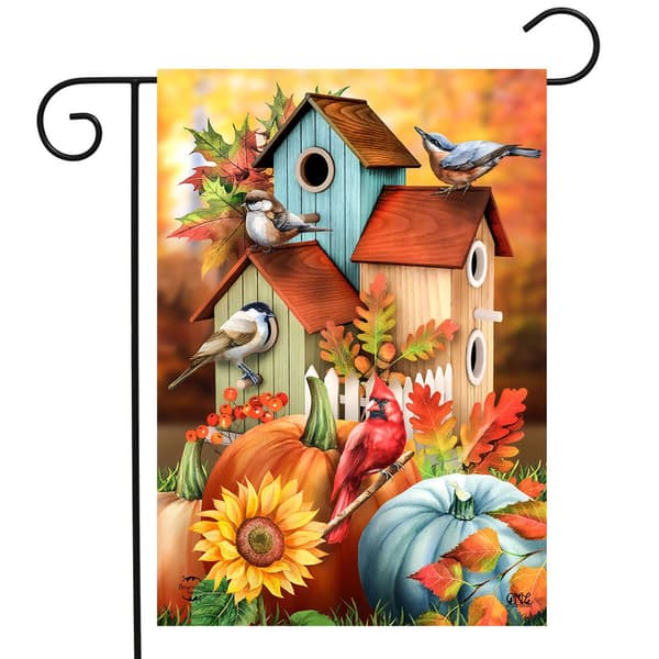 Briarwood Lane Fall Floral Birdhouse Garden Flag - image 