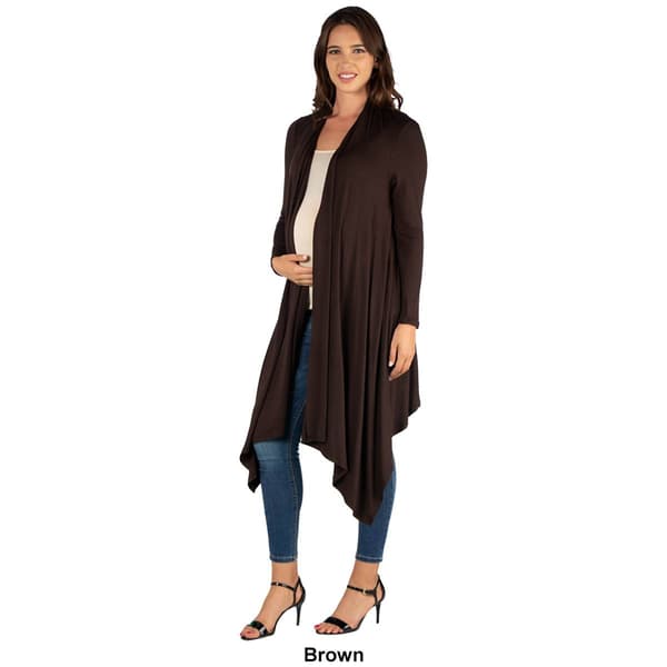 Womens 24/7 Comfort Apparel Extra Long Maternity Cardigan