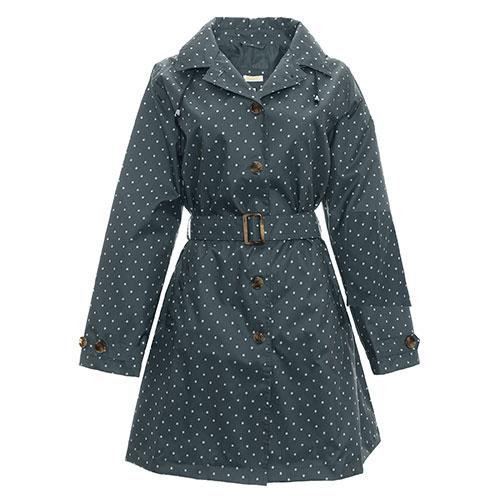 Womens Capelli Mid Length Simple Dot Print Rain Coat