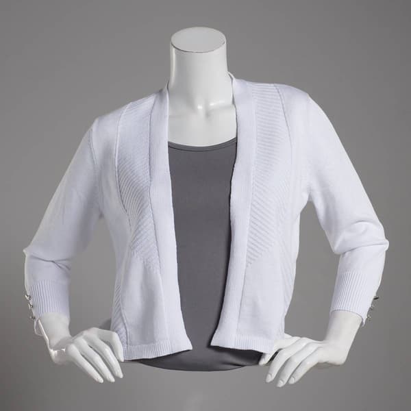 Petite 89th &amp; Madison Princess Seam Directional Rib Shrug - image 