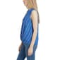 Petite NY Collection Sleeveless Stripe Twist Hem Woven Blouse - image 3