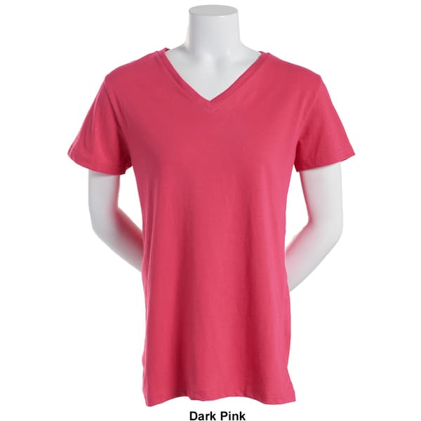 Womens Starting Point Straight Hem Short Sleeve V-Neck T-Shirt