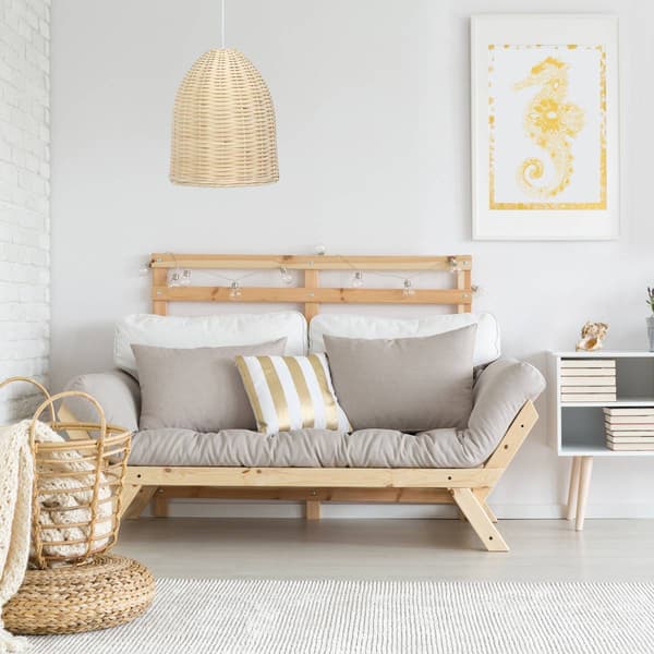Elegant Designs Coastal Elongated Dome Rattan Pendant Light