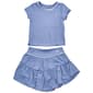 Girls (7-12) RBX Short Sleeve Ribbed Tee & Skort Set - image 2