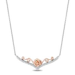 Enchanted by Disney Sterling Silver Rose Gold Rose Pendant