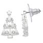 Napier Silver-Tone Crystal Tree Stud Earrings - image 1