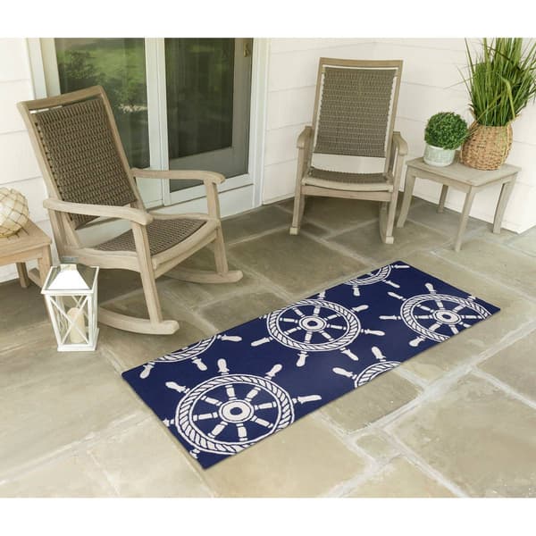 Liora Manne Frontporch Ship Wheel Rectangular Runner