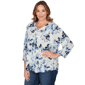Plus Size Emaline Seabreeze Essence 3/4 Sleeve Top With Overlapp - image 3