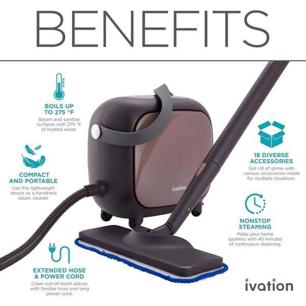 Ivation Multipurpose Cleaner Steamer w/ 18 Accessories