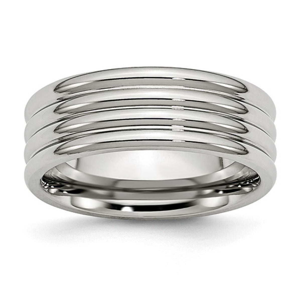 Mens Gentlemen’s Classics™ Stainless Steel Grooved...