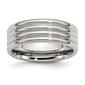 Mens Gentlemen's Classics&#40;tm&#41; Stainless Steel Grooved Wedding Band - image 1