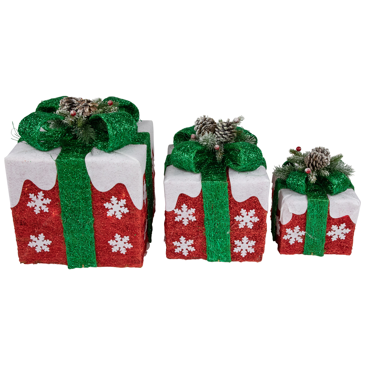 Northlight 3pc. Lighted Snowflakes Gift Boxes Christmas Decor