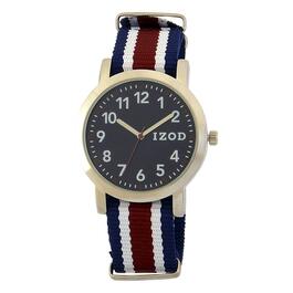 Mens IZOD&#40;R&#41; Red and Blue Woven Strap Watch - IZO5702