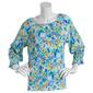 Womens Floral & Ivy 3/4 Sleeve Round Neck Muted Floral Blouse - image 1