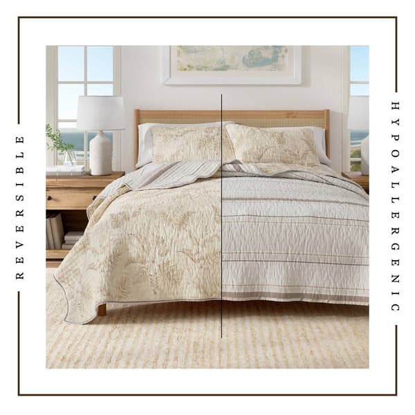 FreshFolds Mendocino 3pc. Reversible Tropical Floral Quilt Set