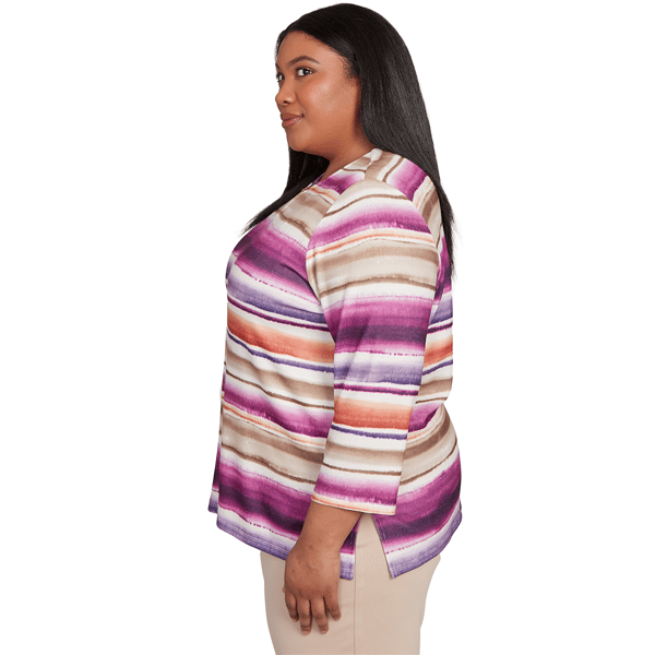 Plus Size Alfred Dunner Urban Legend Watercolor Biadere Blouse