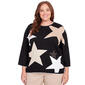 Plus Size Alfred Dunner Neutral Territory Stars Heat Set Sweater - image 1