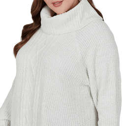 Plus Size Hearts of Palm Silver Linings Turtleneck Sweater