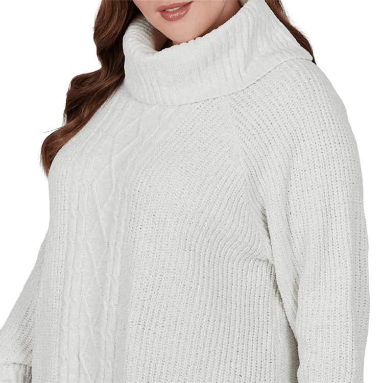 Plus Size Hearts of Palm Silver Linings Turtleneck Sweater
