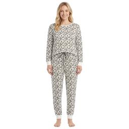 Womens Poppy & Clay Long Sleeve Floral Pointelle Pajama Set