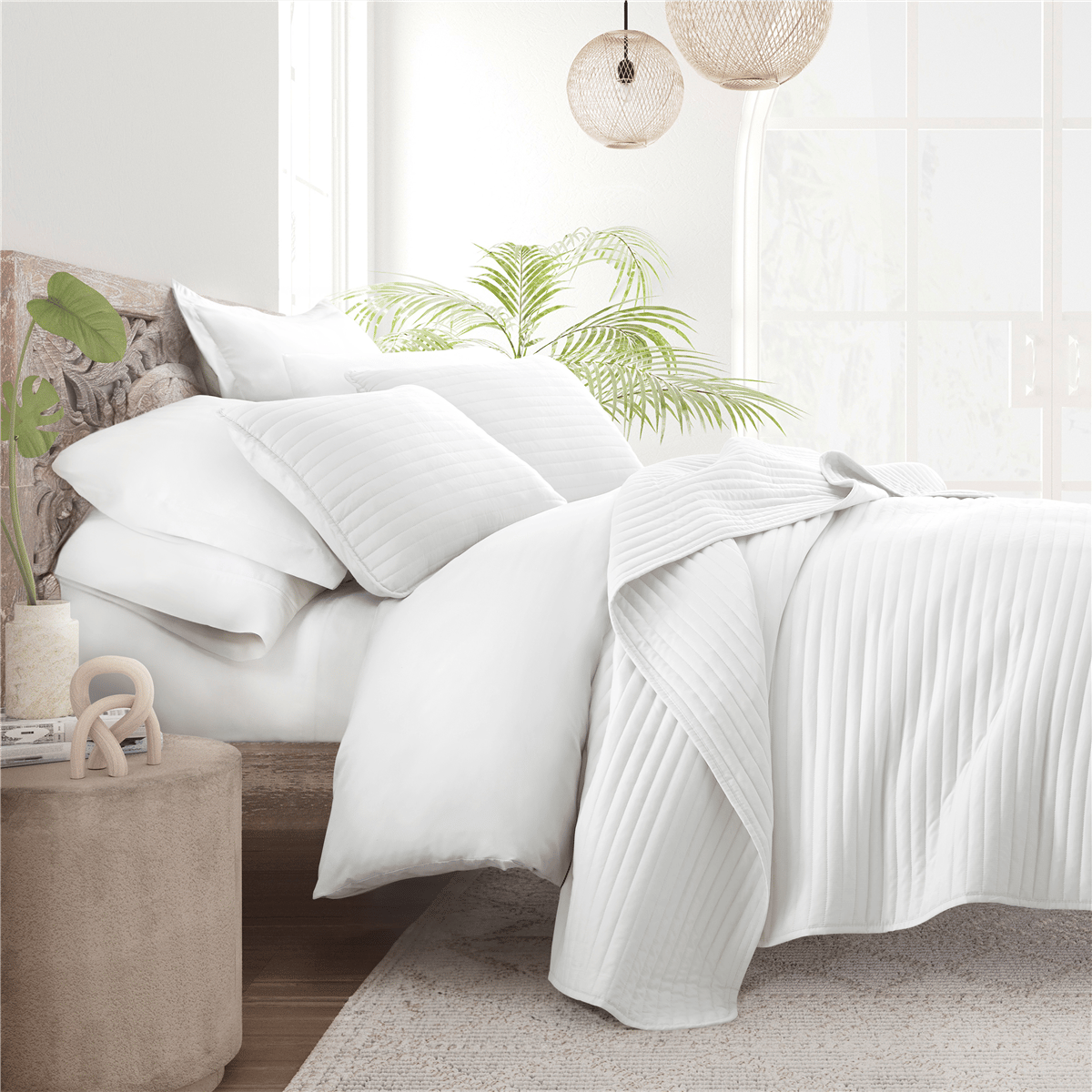 Open Video Modal for Soft Essentials Ultra Soft All Season Floral Stitch Quilt Set