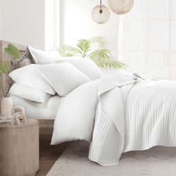 Soft Essentials Ultra Soft All Season Floral Stitch Quilt Set