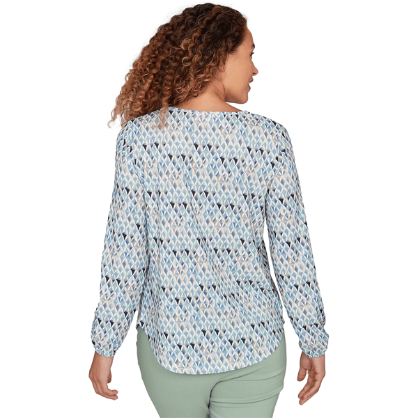 Womens Emaline Seabreeze Essence Long Sleeve Diamond Blouse