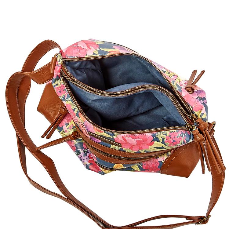 Stone Mountain Primo Floral Irene Tote - Denim/Tan