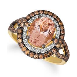 Le Vian Chocolatier&#40;R&#41; 1 7/8ctw. Peach Morganite&#40;tm&#41; & Diamond Ring