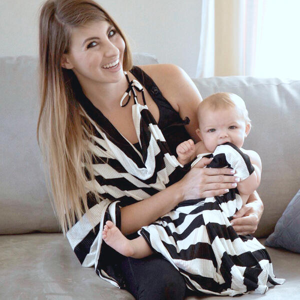 Womens Zalamoon Multi-Wear Striped Infinity Maternity Shawl - image 