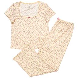 Womens Jessica Simpson Short Sleeve Flowers Pajama Set