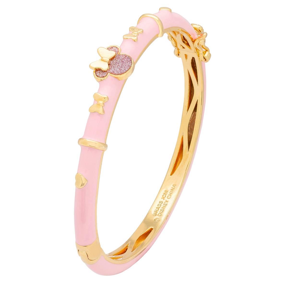 Disney Yellow Gold Plated Minnie Mouse Bangle Bracelet