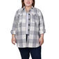 Plus Size Mountain Ridge Long Sleeve Twill Checkered Shacket - image 1