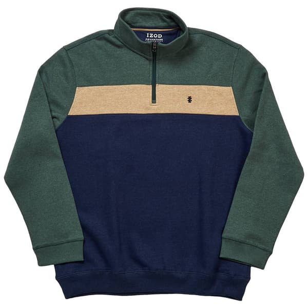 Mens IZOD(R) Color Block 1/4 Zip Pullover Sweater