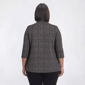 Plus Size Notations 3/4 Sleeve Plaid Print Hacci 2Fer Blouse - image 2