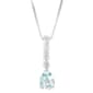 Gemminded 7x5mm Pear Shape Aquamarine & White Topaz Pendant - image 1