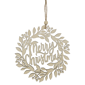 Northlight 8in. Natural "Merry Christmas" Wooden Wreath Ornament - image 1