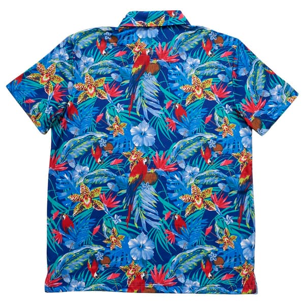 Mens Chaps Performance Short Sleeve Polo - Majestic Blue