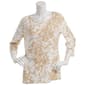 Womens Emily Daniels 3/4 Sleeve Floral Jacquard Tunic Blouse - image 1