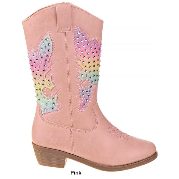 Little Girls Kensie Girl Zip-Up Bedazzled Cowgirl Boots