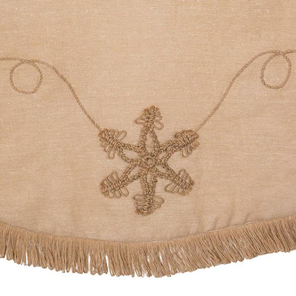 Kurt S. Adler 54in. Jute w/ Macrame Snowflake Tree Skirt