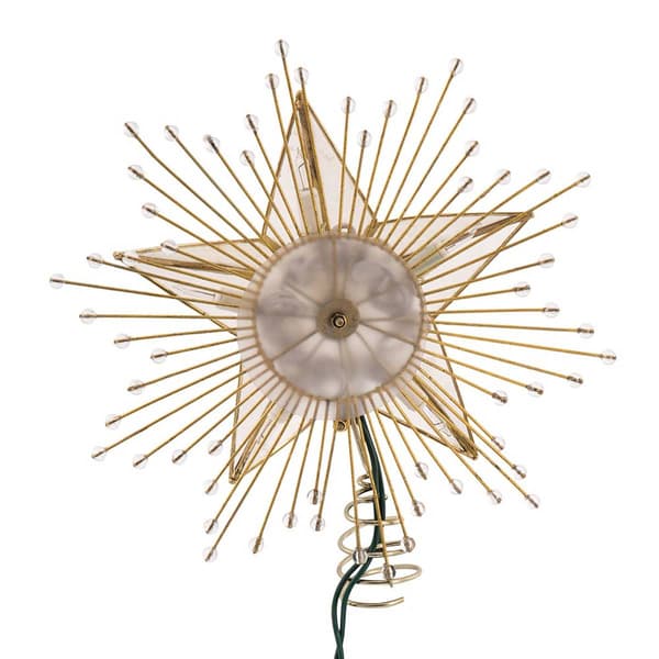 Kurt Adler 10in 5-Point Capiz Star Treetop w/ Rays & Beads