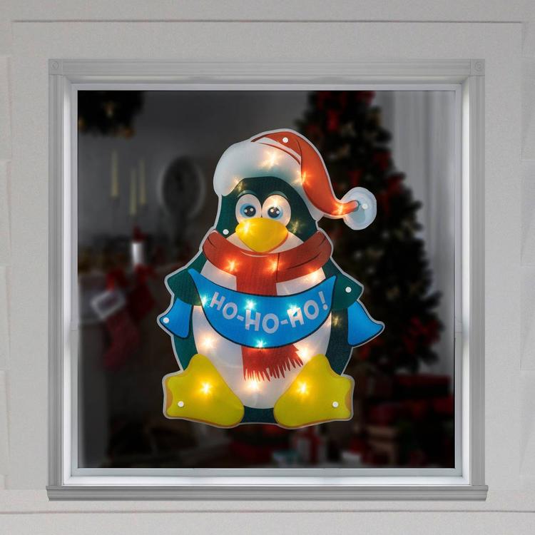 Northlight Seasonal Lighted Penguin Christmas Window Décor