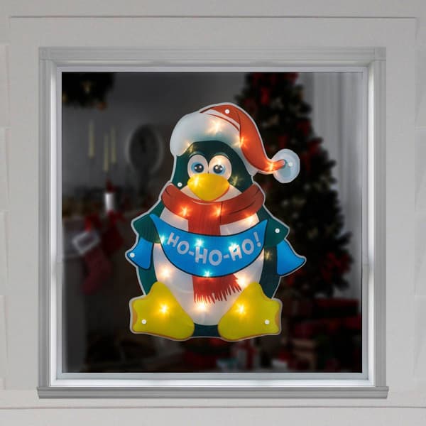 Northlight Seasonal Lighted Penguin Christmas Window D&#233;cor