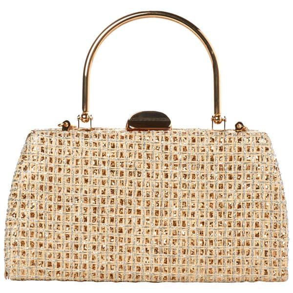 D''Margeaux Sparkle Straw Frame Evening Bag